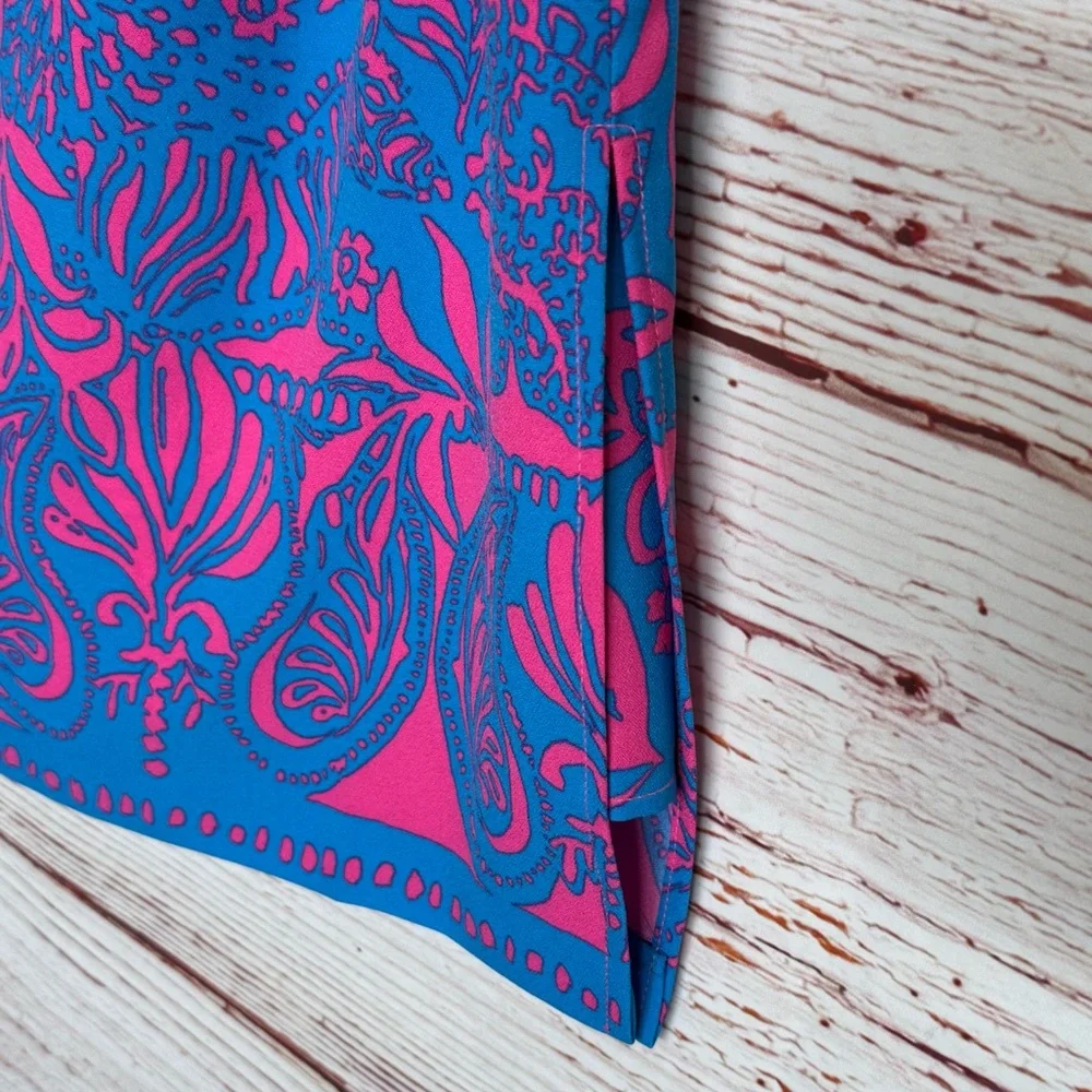 Lilly Pulitzer Jada Off The Shoulder Romper in Aura Pink Leaf An Impression Sz 2 - Picture 9 of 16